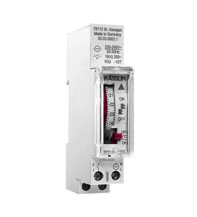 Produktfoto 1 von Grässlin Analog DIN-Schienen-Zeitschaltuhr 240 V ac, Stunden, 1-Kanal