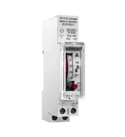 Produktfoto 1 von Grässlin Analog DIN-Schienen-Zeitschaltuhr 240V ac, Stunden, 1-Kanal