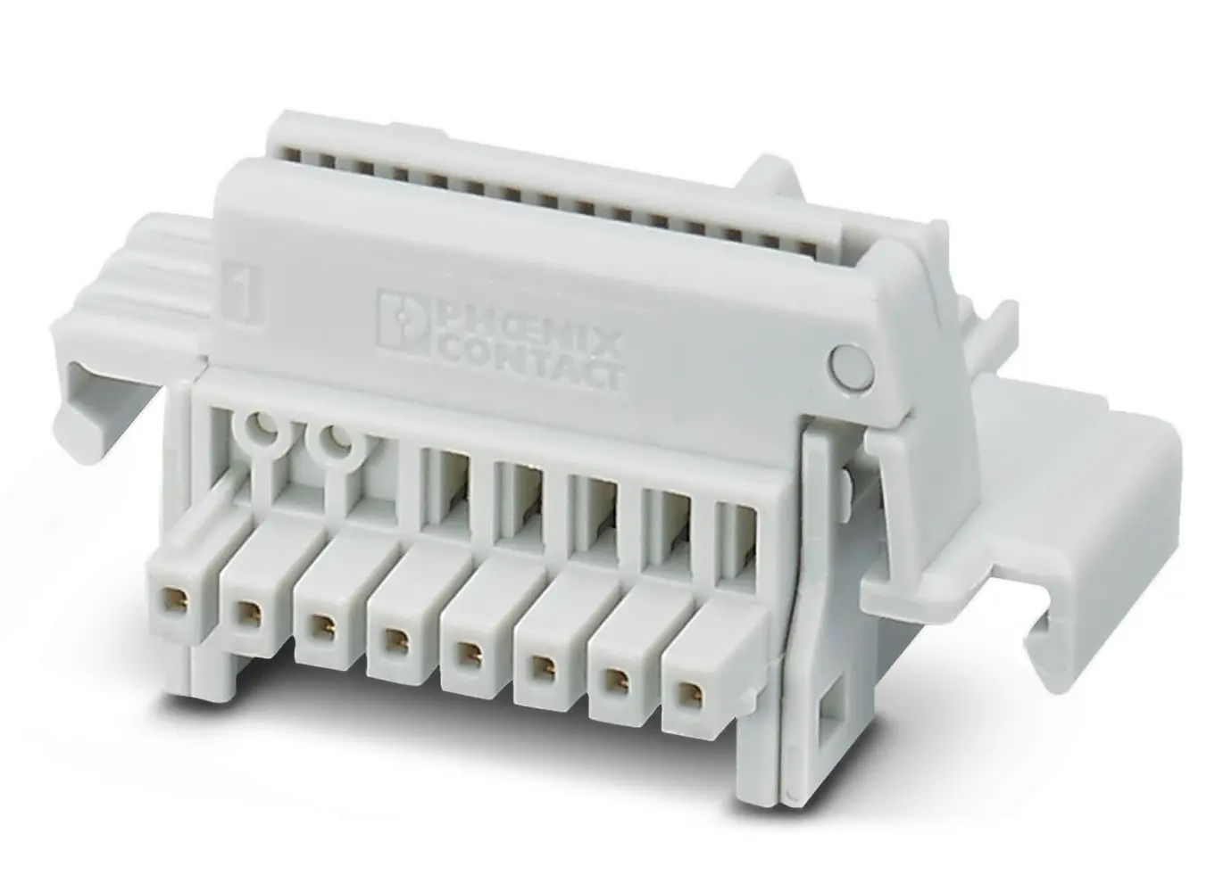 Produktfoto 1 von Phoenix Contact TBUS Anschlussklemmenblock DIN-Schiene Hellgrau, 0.5 mm², 32 V Einsteck-Anschluss