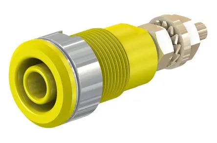 Produktfoto 1 von Staubli 4 mm Buchse Gelb Buchse für Laborstecker, Kontakt Gold, 1000V 32A Lot