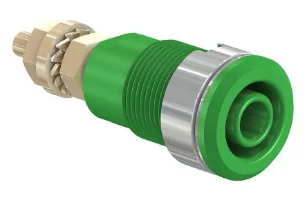 Produktfoto 1 von Staubli 4 mm Buchse Grün Buchse für Laborstecker, Kontakt Gold, 1000V 32A Lot