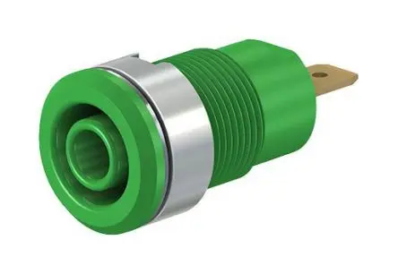 Produktfoto 1 von Staubli 4 mm Buchse Grün Buchse für Laborstecker, Kontakt Gold, 1000V 24A Stecker