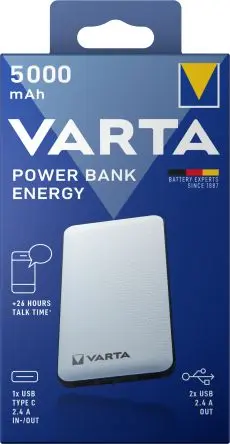 Produktfoto 1 von Varta Varta 57975 Powerbank 5 Ah, mit USB Ausgang, 5V / 2.4 A