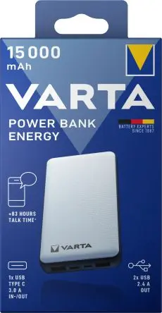 Produktfoto 1 von Varta Varta 57977 Powerbank 15 Ah, mit USB Ausgang, 5V / 3 A
