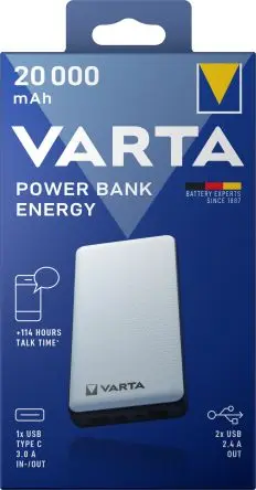 Produktfoto 1 von Varta Varta 57978 Powerbank 20 Ah, mit USB Ausgang, 5V / 3 A