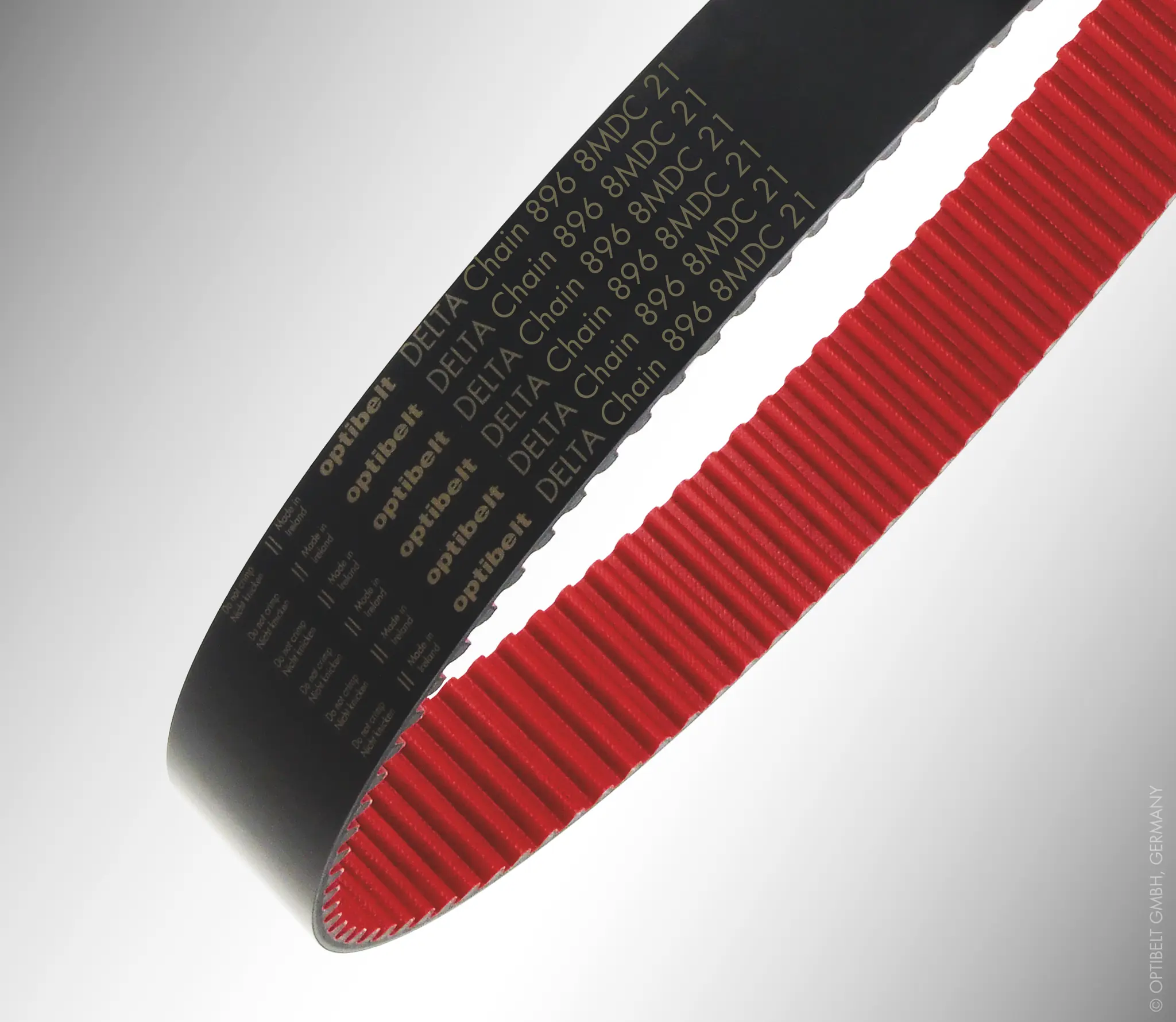 Produktfoto 1 von OPTIBELT Aktivkohle Polyurethan Zahnriemen 280 Zähne 2.24 m 62 mm, Teilung 8 mm