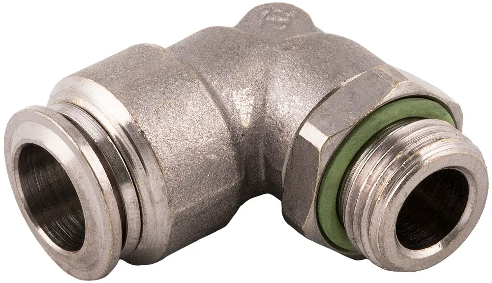 Produktfoto 1 von RS PRO Pneumatik Winkel-Gewindeadapter Messing vernickelt Stecker, Pneumatisches Winkelstück, 6mm