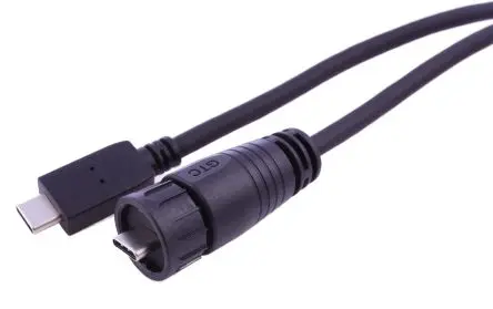 Produktfoto 1 von RS PRO Stecker GT11C IC-Buchse USB-Kabel, USB Typ C Buchse / USB Typ C, 2 m USB 3.1 Schwarz