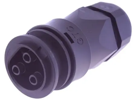 Produktfoto 1 von RS PRO M25 Power 34.2 mm M25 Rundsteckverbinder Buchse 3-polig Buchse 30A Kabel IP67