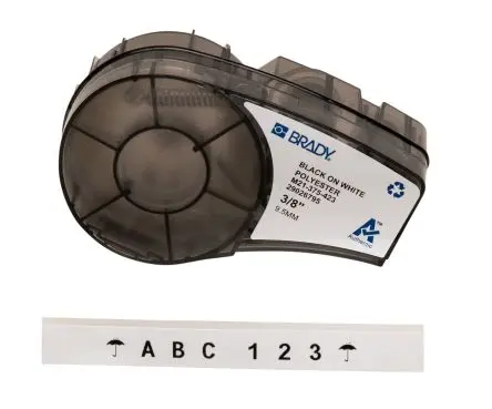 Produktfoto 1 von Brady Beschriftungsband Weiß für BMP21 LAB auf Weiß 6.4 m 9.52 mm 6.4 m 9.52 mm