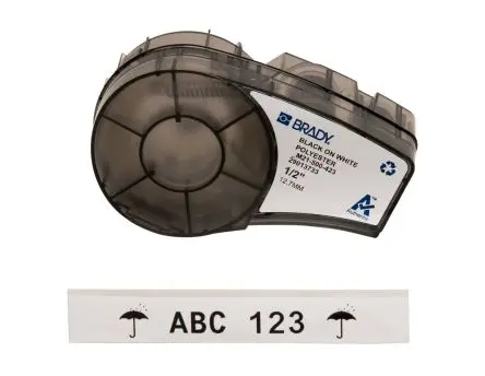 Produktfoto 1 von Brady Beschriftungsband Schwarz für BMP21 LAB auf Weiß 6.4 m 12.7 mm 12.7 mm