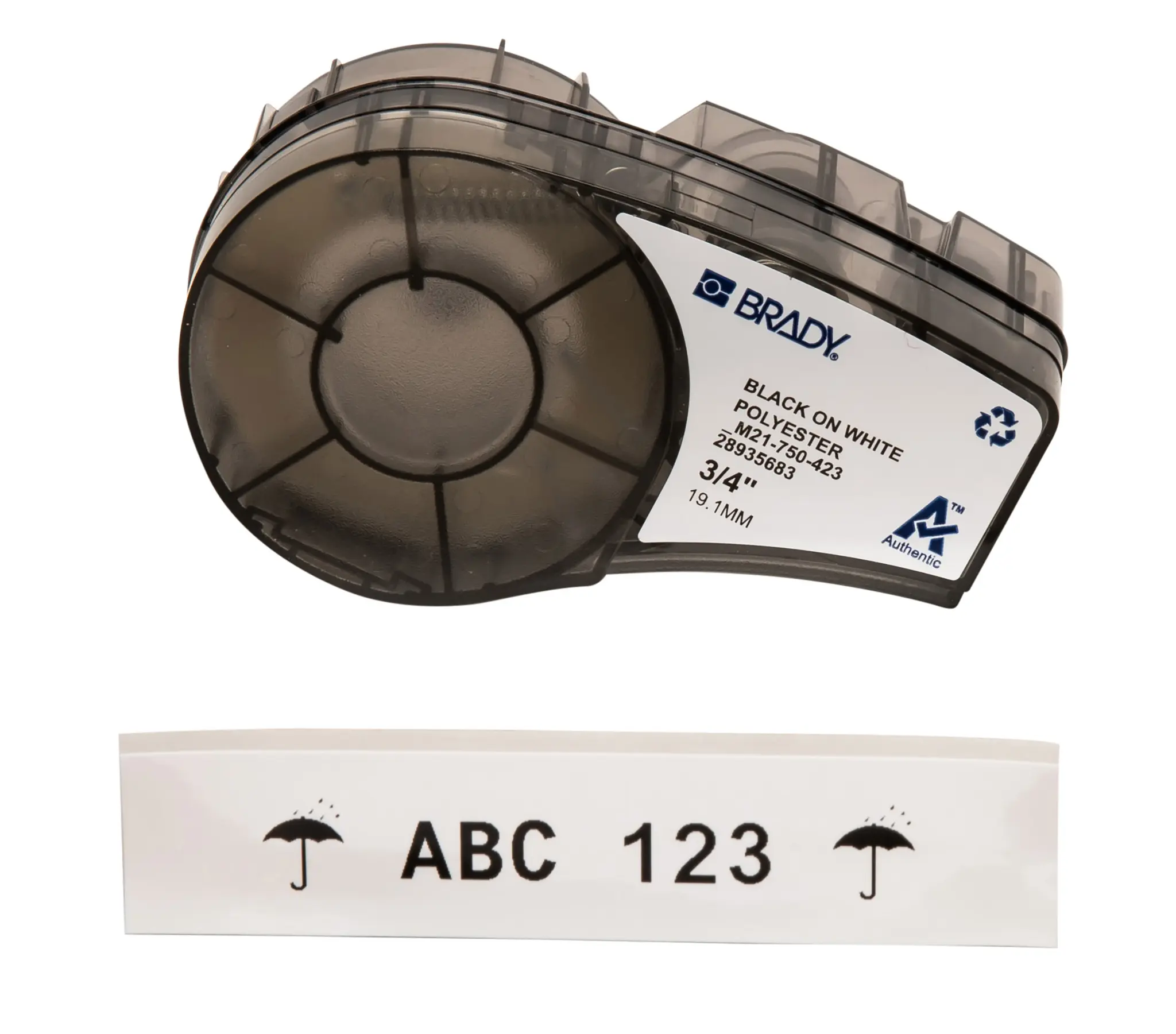 Produktfoto 1 von Brady B-423 Beschriftungsband Schwarz für M210, M210-LAB, M211, BMP21-PLUS, BMP21-LAB, IDPAL, LABPAL auf Schwarz auf