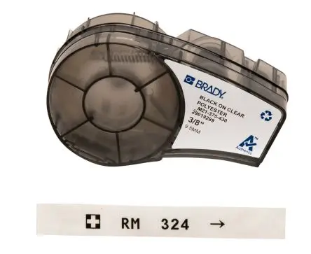 Produktfoto 1 von Brady Beschriftungsband Schwarz für BMP21 LAB auf Weiß 6.4 m 9.52 mm 21 ft 9.52 mm