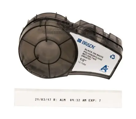 Produktfoto 1 von Brady Beschriftungsband Schwarz für BMP21 LAB auf Weiß 6.4 m 12.7 mm 21 ft 12.7 mm