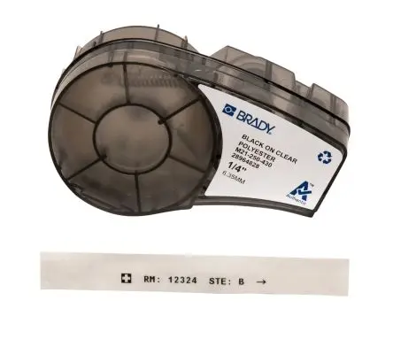 Produktfoto 1 von Brady Beschriftungsband Schwarz für BMP21 LAB auf Klar 6.4 m 6.35 mm 6.35 mm
