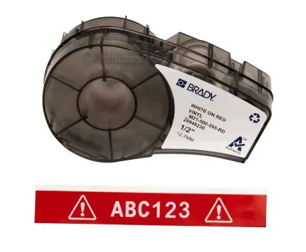 Produktfoto 1 von Brady Beschriftungsband Weiß für BMP21 LAB auf Rot 6.4 m 12.7 mm 21 ft 12.7 mm
