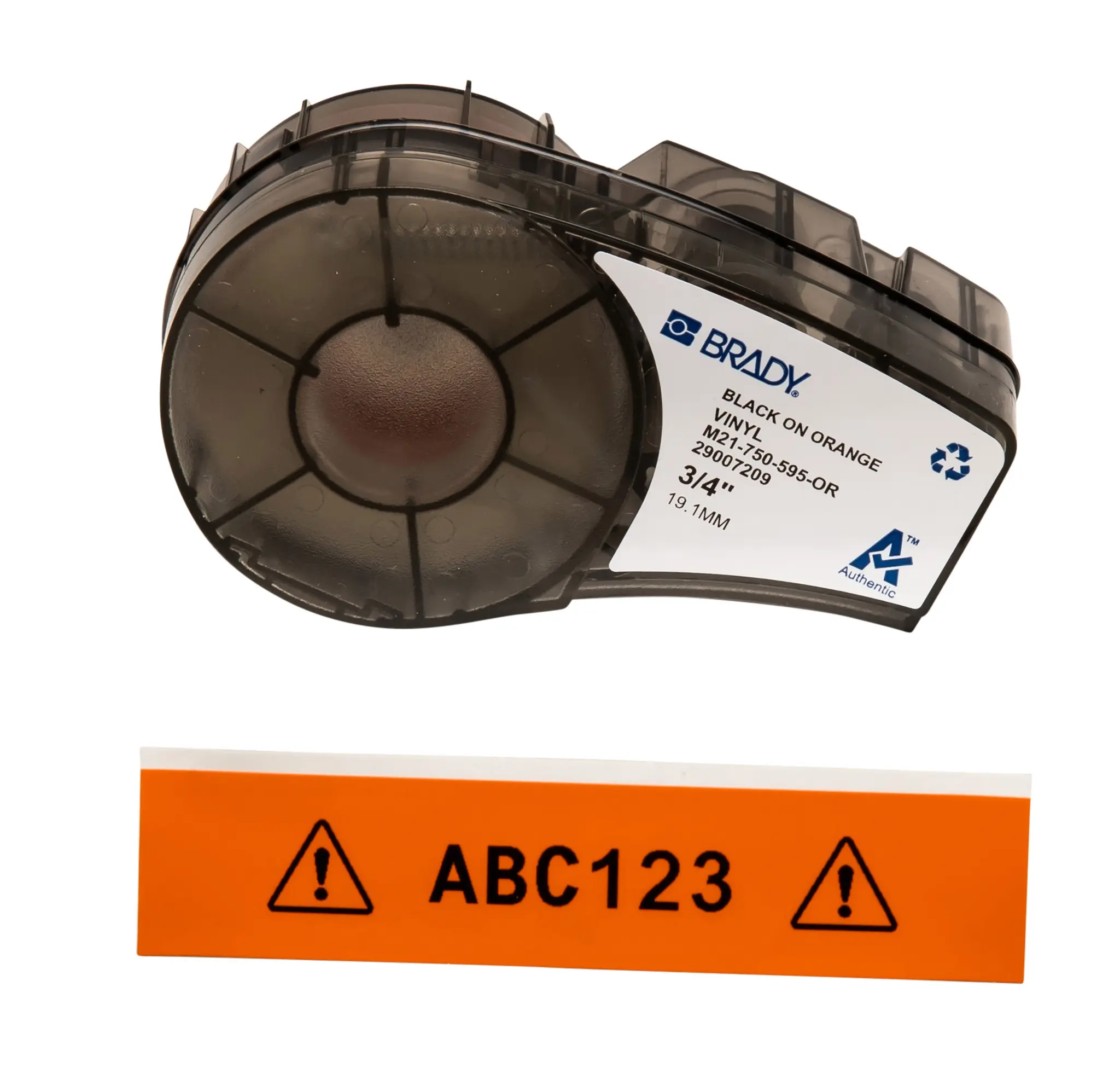 Produktfoto 1 von Brady B-595 Beschriftungsband Schwarz für M210, M210-LAB, M211, BMP21-PLUS, BMP21-LAB, IDPAL, LABPAL auf Schwarz auf