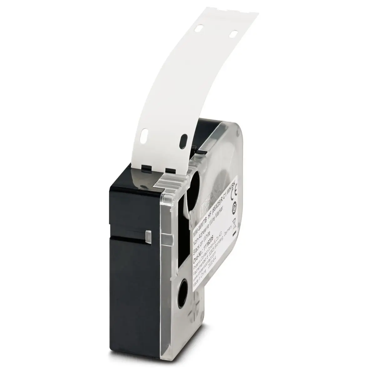 Produktfoto 1 von Phoenix Contact MM-WMTB HF (55X25)R C1 WH/BK Kabelmarkierung, Weiß, Ø 6 mm - 6 mm, 26 mm x 75 mm