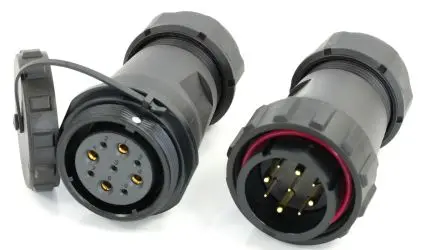 Produktfoto 1 von RS PRO SP29 29 mm Rundsteckverbinder Stecker, Buchse 9-polig Stecker/Buchse 25A, 5 A Kabel IP68