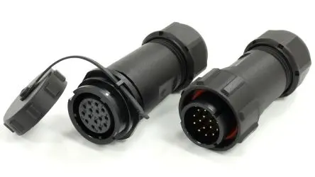 Produktfoto 1 von RS PRO SY21 21 mm Rundsteckverbinder Stecker, Buchse 15-polig Stecker/Buchse 5A Kabel IP67