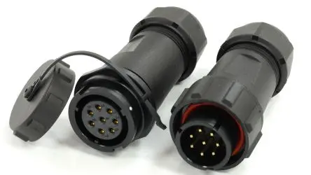 Produktfoto 1 von RS PRO SY21 21 mm Rundsteckverbinder Stecker, Buchse 8-polig Stecker/Buchse 10A Kabel IP67