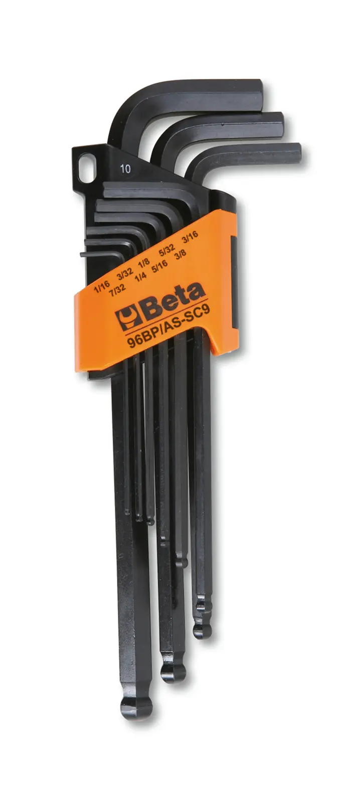 Produktfoto 1 von BETA zöllig  Innensechskant-Schlüssel, Satz 9-teilig 1/4 in, 1/8 in, 1/16. 3/32 in, 3/8 in, 3/16 in, 5/16 in, 5/32 in,