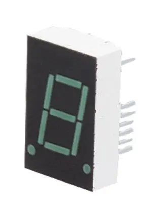 Produktfoto 1 von Broadcom LED-Anzeige 7 Segmente 1 Zeichen Anode, Grün 571nm 1.96mcd Zeichenbreite 11.1 mm Rechts Zeichenhöhe 20.3 mm
