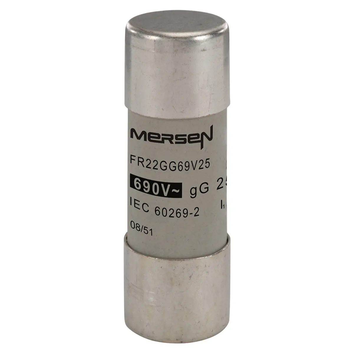 Produktfoto 1 von Mersen Ferrule fuse-links Patronensicherung gG / 25 A 22.2 x 58 mm 690 V ac Keramik