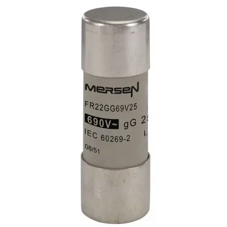 Produktfoto 1 von Mersen Ferrule fuse-links Patronensicherung gG / 25A 22.2 x 58 mm 690V ac Keramik