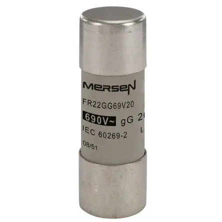 Produktfoto 1 von Mersen Ferrule fuse-links Patronensicherung gG / 20A 22.2 x 58 mm 690V ac Keramik
