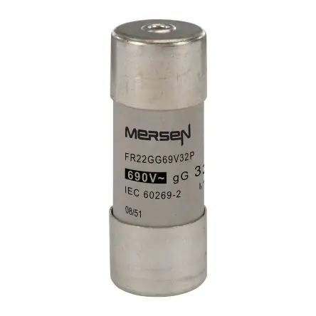 Produktfoto 1 von Mersen 500 to 690VAC Patronensicherung gG / 32A 22.2 x 58 mm 690V ac Keramik Niederspannungs-IEC-Sicherung