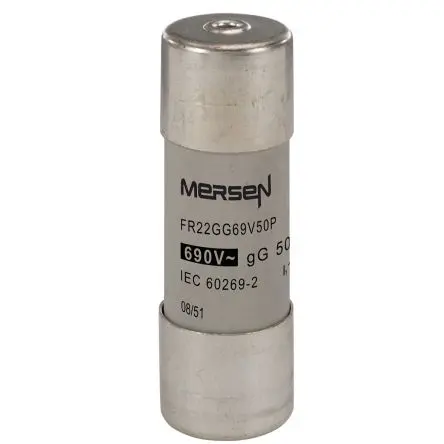 Produktfoto 1 von Mersen Ferrule fuse-links Patronensicherung gG / 50A 22.2 x 58 mm 690V ac Keramik