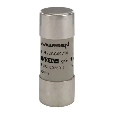 Produktfoto 1 von Mersen Ferrule fuse-links Patronensicherung gG / 10A 22.2 x 58 mm 690V ac Keramik
