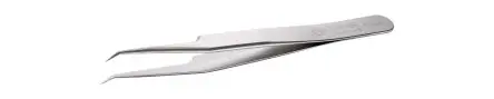 Produktfoto 1 von ideal-tek Edelstahl Pinzette, 115mm, Spitze Geknickt, Extra Fein Antimagnetisch 1-teilig