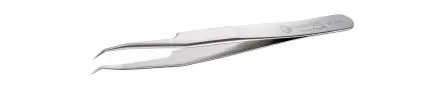Produktfoto 1 von ideal-tek Edelstahl Pinzette, 115mm, Spitze Extra Fein, Geknickt Antimagnetisch 1-teilig