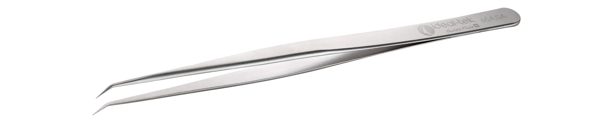 Produktfoto 1 von ideal-tek 65A.SA.0 Edelstahl Pinzette, 140 mm, Spitze Geknickt, Extrafein Antimagnetisch