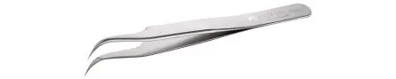 Produktfoto 1 von ideal-tek Edelstahl Pinzette, 118mm, Spitze Fein, Gebogen Antimagnetisch 1-teilig