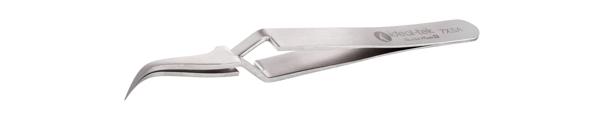 Produktfoto 1 von ideal-tek 7X.SA.1 Edelstahl Pinzette, 115 mm, Spitze Gebogen, fein Antimagnetisch