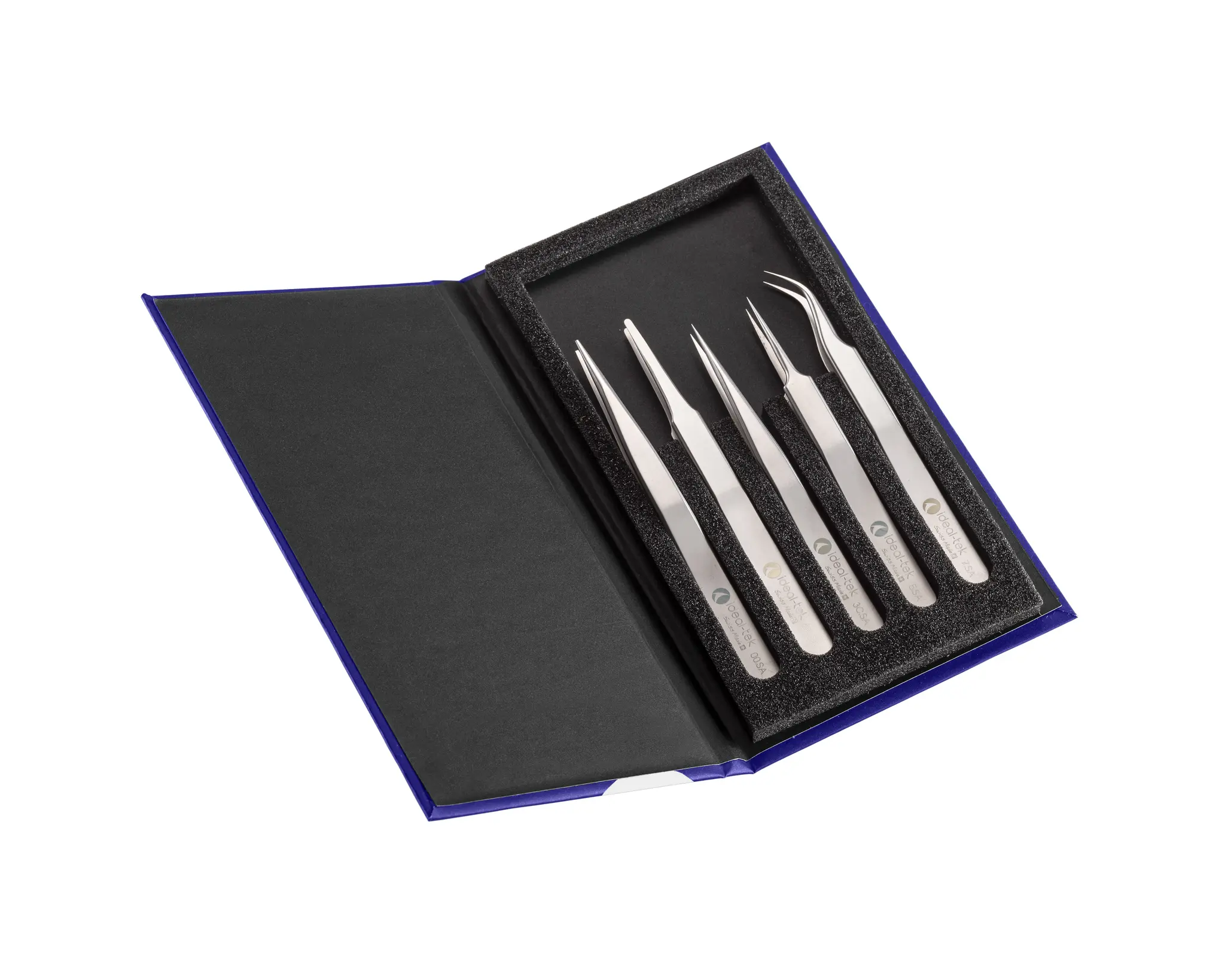 Produktfoto 1 von ideal-tek K5HP.SA Edelstahl Pinzettensatz, 185 mm, Spitze Winkel, Flach Antimagnetisch