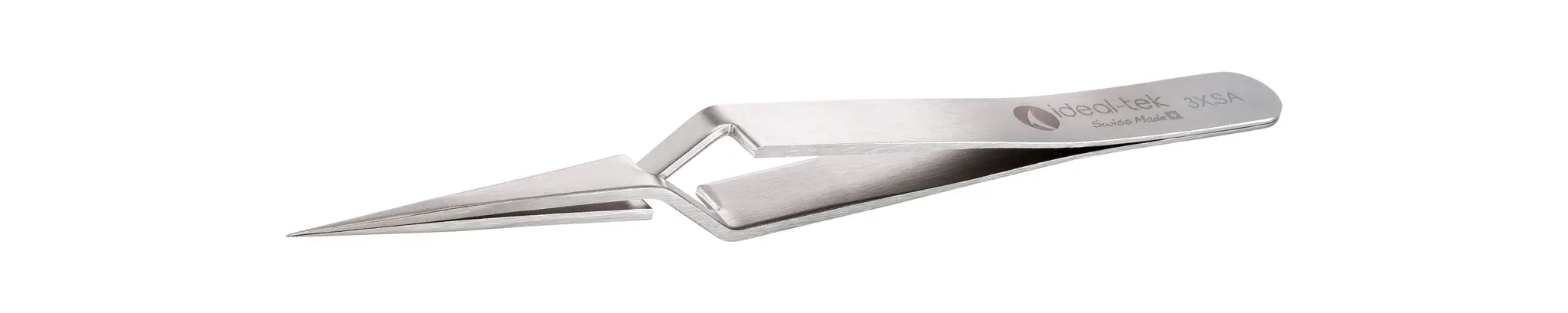 Produktfoto 1 von ideal-tek 3X.SA.1 Edelstahl Pinzette, 120 mm, Spitze Fein, Gerade Antimagnetisch