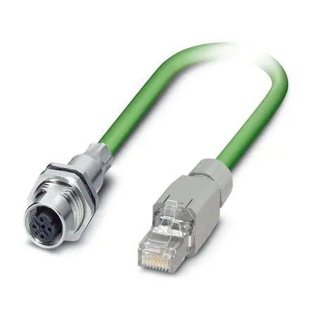 Produktfoto 1 von Phoenix Contact VS Cat5e Ethernet-Kabel, 1 m, Grün Abgeschirmt, Aussen ø 6.5 mm Außen-ø , Polyvinylchlorid