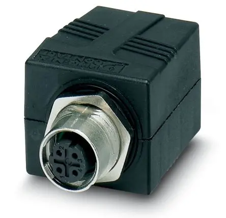 Produktfoto 1 von Phoenix Contact SACC-MSX-8QO Buchse Cat.5 Ethernet-Steckverbinder, 4-Port 4-polig Hinten Gerade