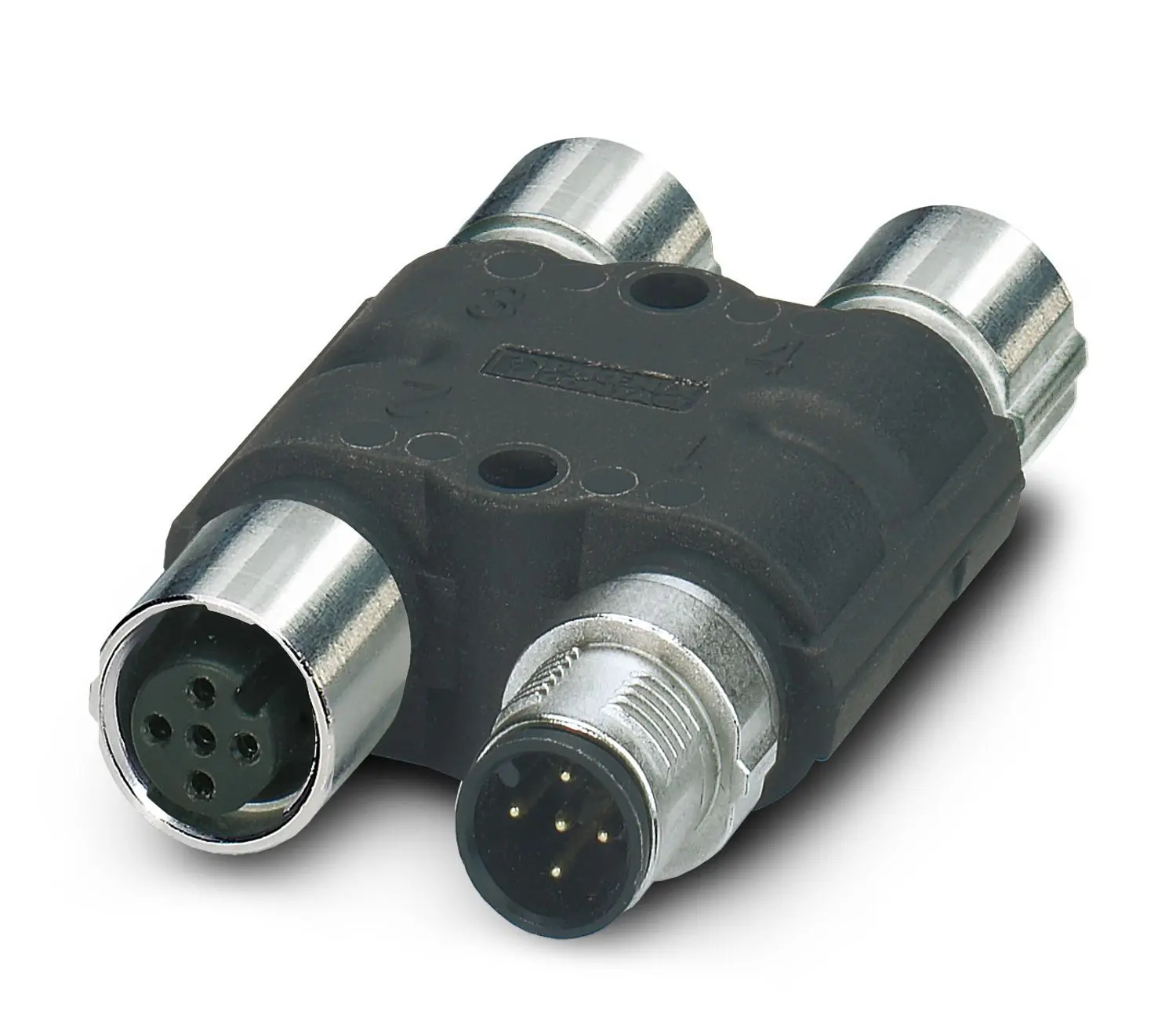 Produktfoto 1 von Phoenix Contact, 90 ° CUC-BH-M12D1PBK-A/R4BE Rundsteckverbinder Adapter, IP65, IP40