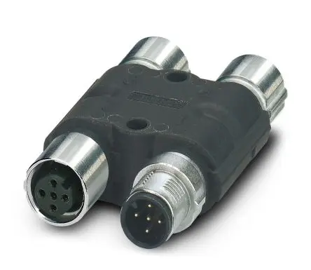 Produktfoto 1 von Phoenix Contact, 90 ° CUC-BH-M12D1PBK-A/R4BE Rundsteckverbinder Adapter, IP65, IP67