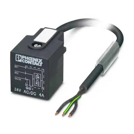 Produktfoto 1 von Phoenix Contact 0-PUR/A-1L-Z, SAC-3P-10, 5-polig Sensor-Betätigungselementkabel, DIN 43650 Form A, Gerade, Länge 10 m