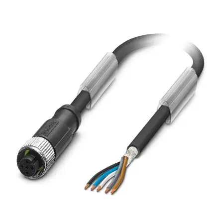 Produktfoto 1 von Phoenix Contact 0-PUR/M12FS SH, SAC-5P-10, 8-polig Sensor-Betätigungselementkabel, M12, Gerade Buchse, Länge 10 m