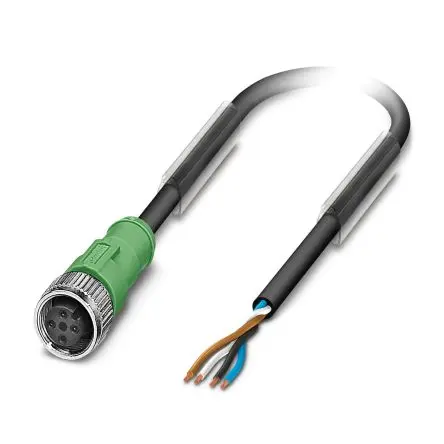 Produktfoto 1 von Phoenix Contact 0-PUR/M12FS, SAC-4P-15, 5-polig Sensor-Betätigungselementkabel, M12, Gerade Buchse / Nicht