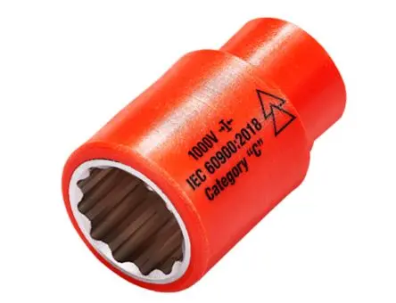 ITL Insulated Tools Ltd 3/8 in 12-Kant Buchse SW 23 mm Vierkant VDE 1000V zugelassen x 48mm