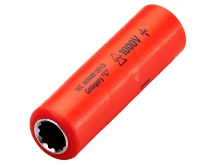 Produktfoto 1 von ITL Insulated Tools Ltd 1/4 in 12-Kant Steckschlüsseleinsatz SW 12 mm Vierkant VDE 1000V zugelassen x 65mm