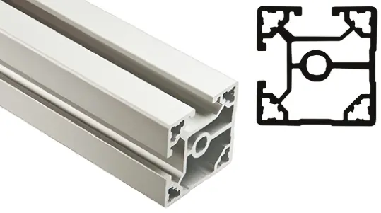 Produktfoto 1 von FlexLink Silber XC Aluminium Strebenprofil 44 x 44 mm, 2-fach Nut 11 mm, Länge 2000 mm XC
